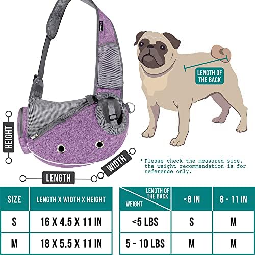 PetAmi Small Dog Sling Carrier, Puppy Cat Hands-Free Purse, 5 lb - Image 2