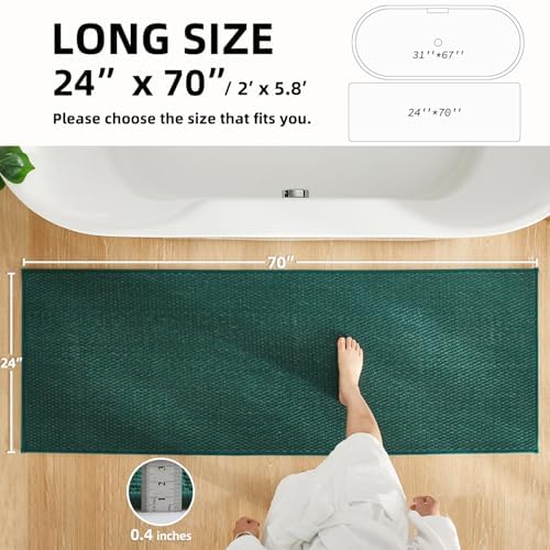 TYUU Bathroom Runner Rugs, Long Bath Mat Runner Washable Thin Quick Dry Low - Image 3