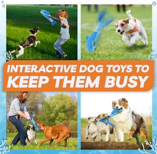 LEGEND SANDY Squeaky Dog Toys for Large Dogs – Interactive Plush Shark Toy - Image 5
