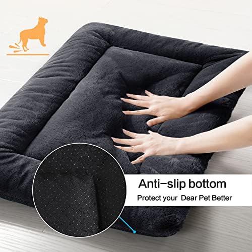 Dog Crate Pad Washable Dog Bed for Crate Medium Cozy Mat 36-Inch Dark Gray - Image 6