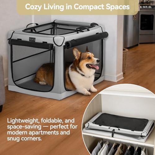 PETSFIT Portable Dog Crate for Medium Large Dogs, – 36" Soft Dog Travel Crates - Image 7