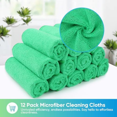 HOMEXCEL Green Microfiber Cleaning Cloth, Microfiber Towels - Image 4