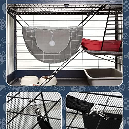 Unittype 2 Pieces Cat Cage Hammock Hanging Pet Bed, 2 Styles - Image 5