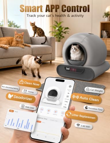 70L Anti-Pinch Feature Automatic Cat Litter Box, Self Cleaning Litter Box - Image 3