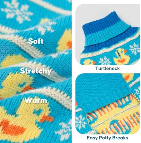 KYEESE Dog Sweater for Medium Large Dogs Turtleneck Thick Knit, Duck - Image 3