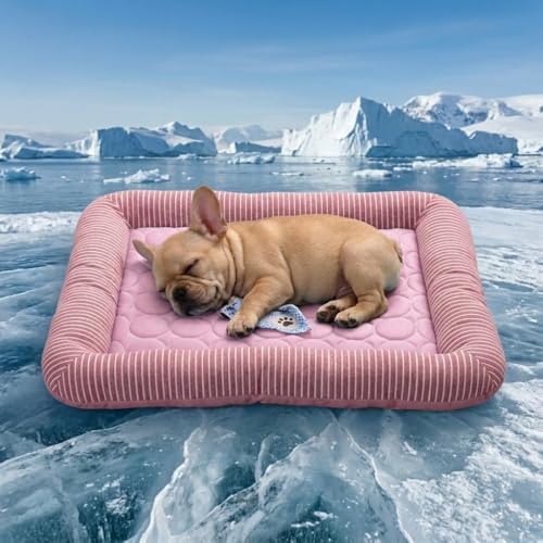 Dog Cooling Mat for Summer, Self Cooling Ice Silk Pet Bed Mat for Crate by Pbed