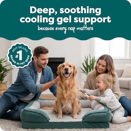 FurHaven Cooling Gel Dog Bed for Large Dogs, Comfort Sofa Bed - Image 2