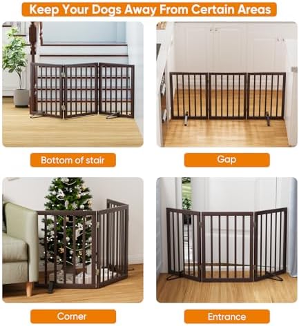 Brown 18-55" Wide Dog Gate, Bamboo Dog Gates - Image 4