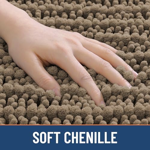 Smiry Bathroom Rugs 47X20, Extra Soft Rubber Backing Chenille Bath Mats - Image 4