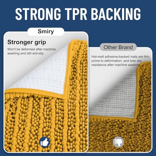 Smiry Bathroom Rugs 44X24, Extra Soft Rubber Backing Chenille Bath Mats - Image 3