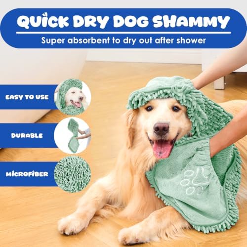 Dog Towel for Drying Dogs, Absorbent Microfiber Bath Towel, Hand Pockets - Image 2