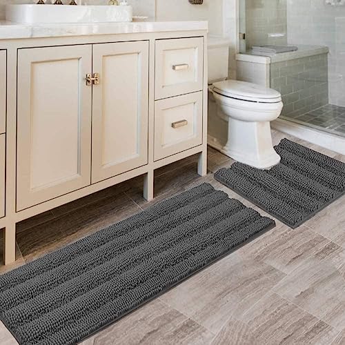 H.VERSAILTEX Bathroom Rugs Bath Rug Set 2 Piece Bathroom Contour Rug Toilet Mat by HVERSAILTEX