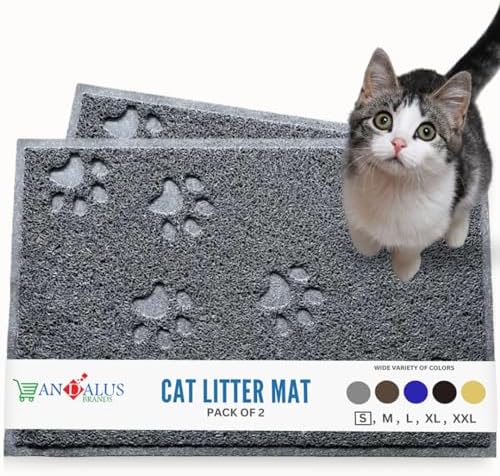 Andalus Small Cat Litter Mat, Non-Slip & Easy to Clean Cat Litter Box Mat by AndalusBrand