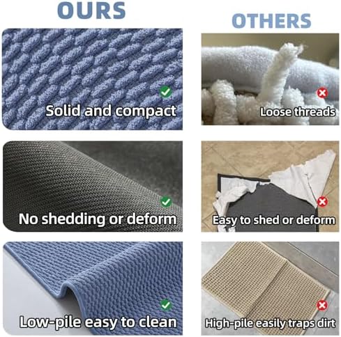 TYUU Large Bathroom Rugs Non Slip Washable Bath Rugs Super Absorbent Bathroom - Image 4
