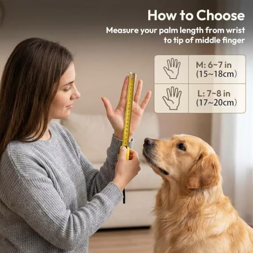 Pet Grooming Gloves for Cats & Dogs, Silicone Pet Hair Removal Glove for Bathing - Image 7