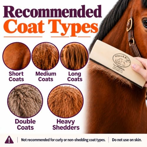 SleekEZ 10 Inch Horse Brush – Patented Horse Shedding Blade Made in USA - Image 6