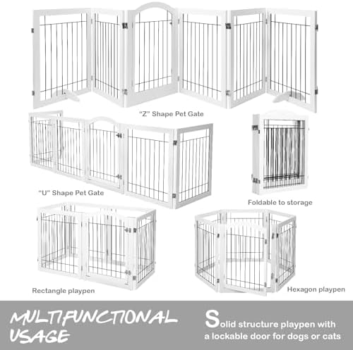 PAWLAND Dog Gate Indoor with Door, Freestanding - Image 6