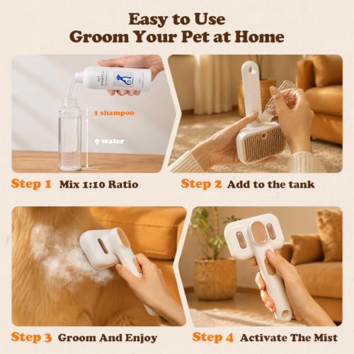 Rorhxia Cat & Dog Steam Brush for Shedding Deshedding - Image 2