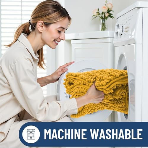 Smiry Bathroom Rugs 34X21, Extra Soft Rubber Backing Chenille Bath Mats - Image 6