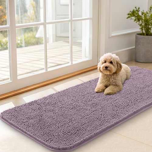 OLANLY Dog Door Mat for Muddy Paws 47x20, Super Absorbent Chenille Mud Mat by OLANLY