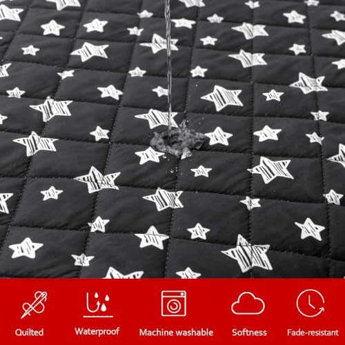 Waterproof Dog Bed Covers Replacement Lovely Black Star Print, 44x54 Inches - Image 2