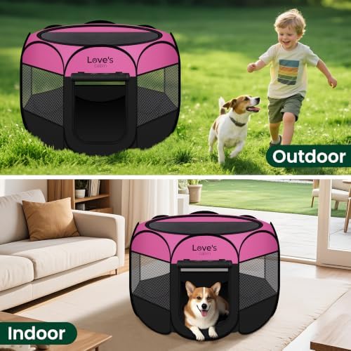 Love's cabin Pet Puppy Dog Playpen, Small Dog Tent Crates Cage Indoor/Outdoor - Image 6