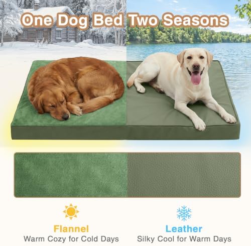 XXL Dog Bed Waterproof Washable Outdoor, Large Foam Crate Pad 48" Green - Image 5