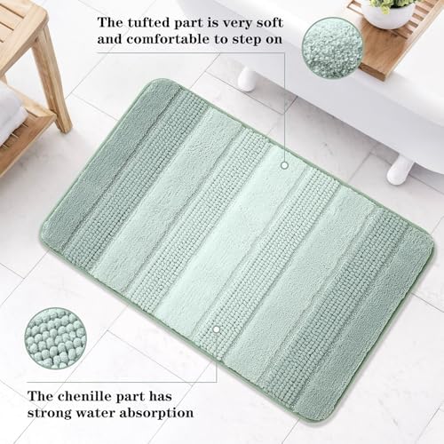 Kmson Ombre Chenille Bathroom Rugs, Ultra Soft Washable Shaggy Bath Rugs - Image 3