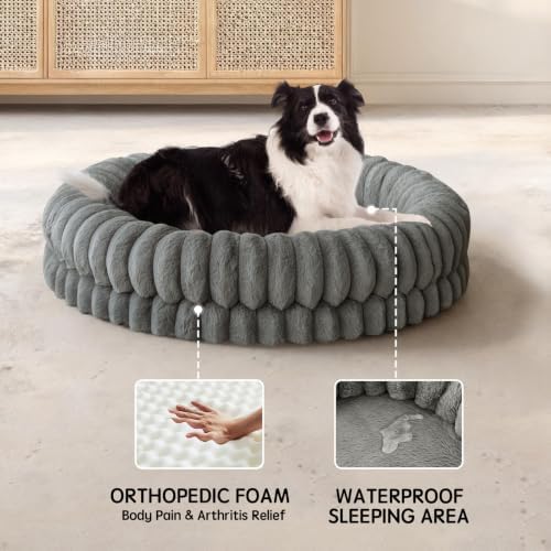 BALANCE Luxury Donut Dog Bed, 36 Inches Round Dog Beds Large Sized Dogs Washable - Image 4