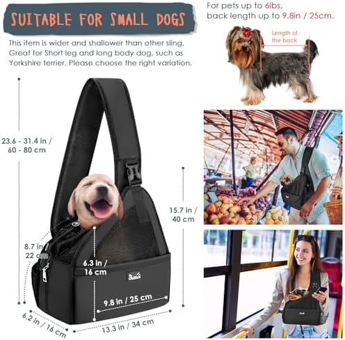 Lukovee Pet Sling, Hands Free Hard Bottom Papoose - Image 5