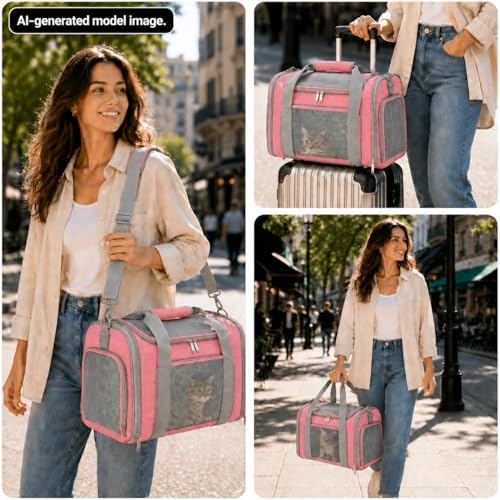 Large Pet Carrier for Cats and Small Dogs, Soft-Sided Travel Carrier - Image 4