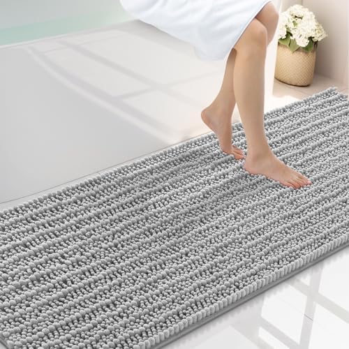 Smiry Bathroom Rugs 70X24, Extra Soft Rubber Backing Chenille Bath Mats by Smiry