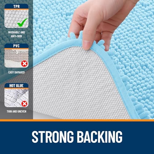 OLANLY Bathroom Runner Rugs 44x24, Extra Soft Absorbent Chenille Bath Rugs - Image 6