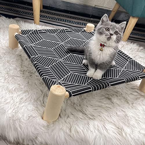 Pozico Cat/Dog Bed Hammock Cat Bed, Wooden Dog Elevated Indoor Outdoor Beds - Image 2