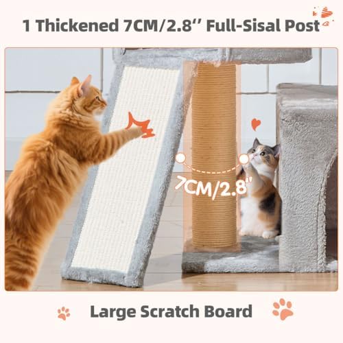 Taoqimiao Sturdy Cat Tree, 55.1In Cat Tower - Image 6
