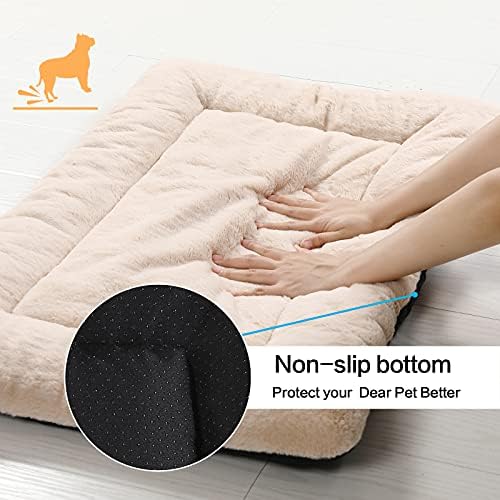 Dog Crate Pad Washable Dog Bed for Crate Medium Cozy Mat 36-Inch Cream - Image 6