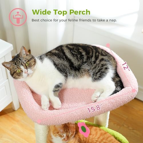 PEQULTI Small Cat Tree Tower for Indoor Cats, Sisal Post & Cozy Condo - Image 2