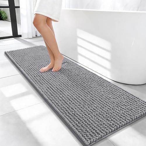 OLANLY Thick Chenille Bathroom Runner Rugs 47x17, Absorbent Bath Mat by OLANLY