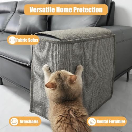 Sisal Couch Protector w/Storage Pocket, All Gray Right‑Side - Image 4