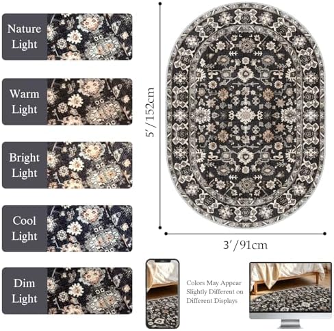 3x5 Oval Area Rug Washable Floor Mat - Image 2
