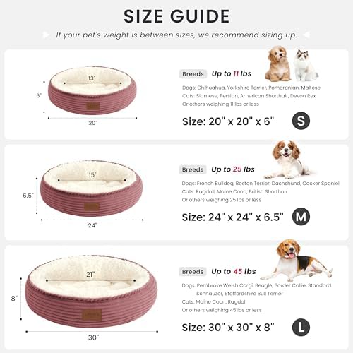 Love's cabin Round Donut Cat and Dog Cushion Bed, 30in Pet Bed - Image 4
