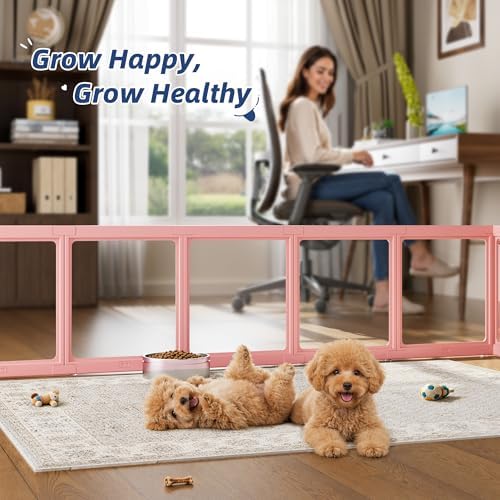 Clear Acrylic Dog Playpen Indoor Pet Pen, 12 Panels - Image 6