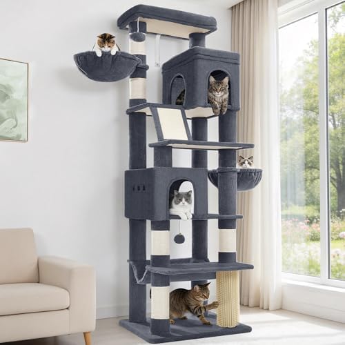 Hzuaneri Tall Cat Tree 84 Inch, Indoor Large Multi-Level Cat Tower by Hzuaneri