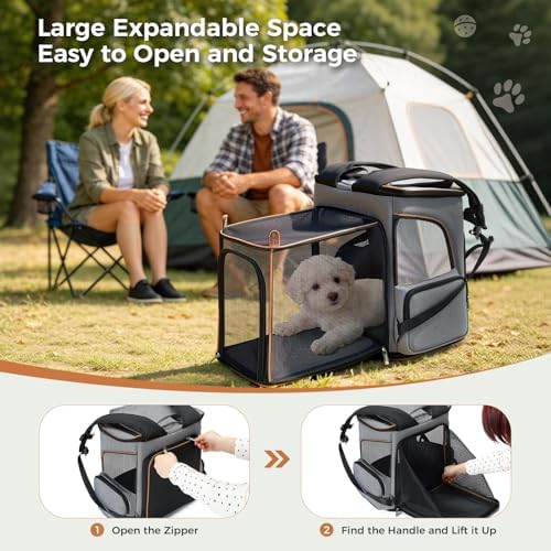 Large Cat Backpack Expandable Pet Carrier Backpack, Lekereise Dog Backpack - Image 4