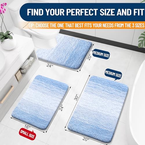 OLANLY Bathroom Runner Rug 40x24, Extra Soft Absorbent Microfiber Bath Rugs - Image 2