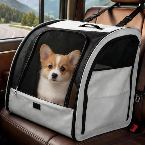 Dog Car Seat for Small Medium Dogs & Cats, Soft-Sided by Unknown
