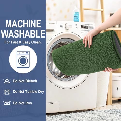 OLANLY Memory Foam Bathroom Runner Rugs 47x17, Long Bath Mats, Olive Green - Image 6