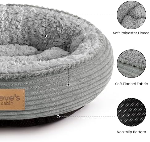 Love's cabin Round Donut Cat and Dog Cushion Bed, 20in Pet Bed - Image 2