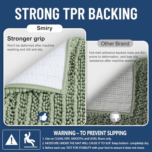 Smiry Bathroom Toilet Rugs U Shaped 20X20, Chenille Bath mats - Image 3
