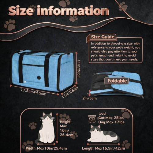 YUDODO 25lbs Cat Carrier Lightproof Soft Sided Pet Carrier - Image 4
